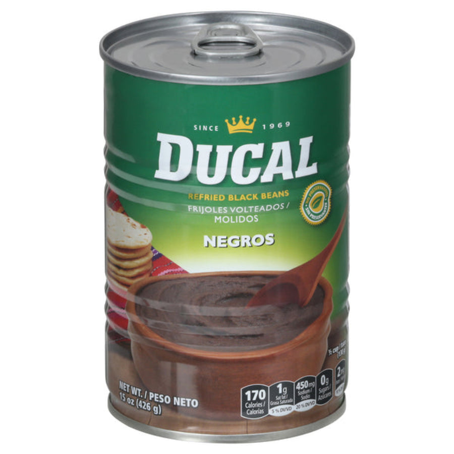 DUCAL BLACK REFRIED BEANS 15 OZ