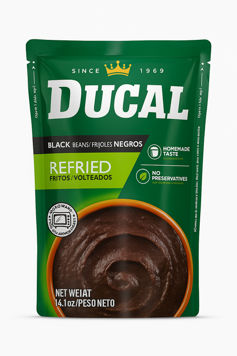 DUCAL BLACK REFRIED BEANS 14.1 OZ