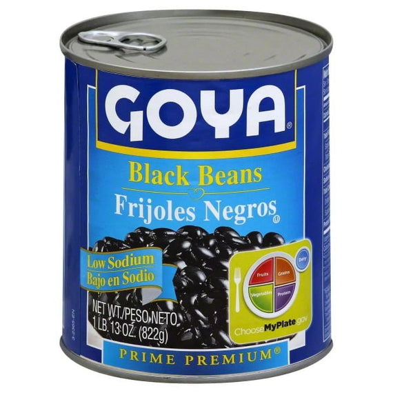 GOYA BLACK BEEANS FRIOLES NEGROS LOW SODIUM 29 OZ