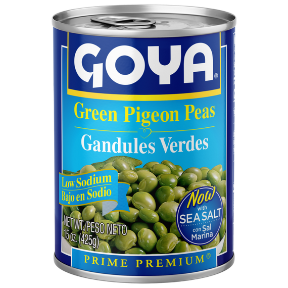 GOYA GREEN PIGEON PEAS LOW SODIUM 15 OZ
