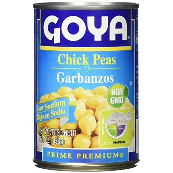 GOYA CHICK PEAS GARBANZOS LOW SODIUM  15.5 OZ