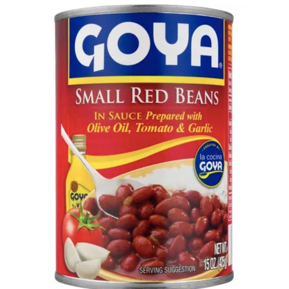 GOYA SMALL RED BEANS IN SAUCE PREPARED WITH OLIVE OIL,TOMATO,GARLIC 15 OZ