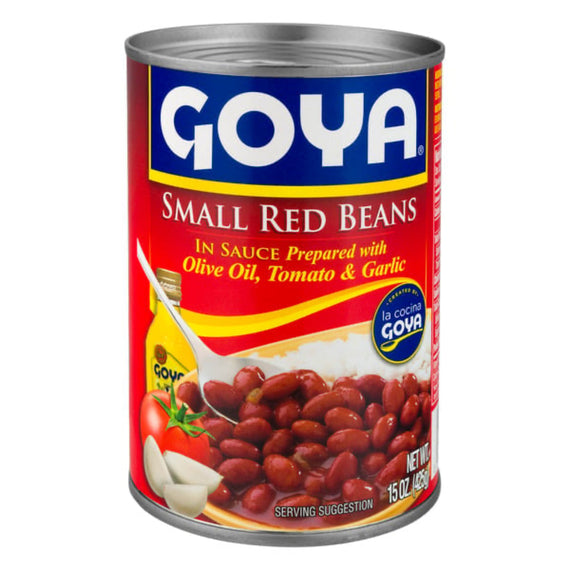 GOYA SMALL RED BEANS IN SAUCE PREPARED WITH OLIVE OIL,TOMATO,GARLIC 15 OZ
