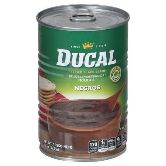 DUCAL BLACK REFRIED BEANS 15 OZ