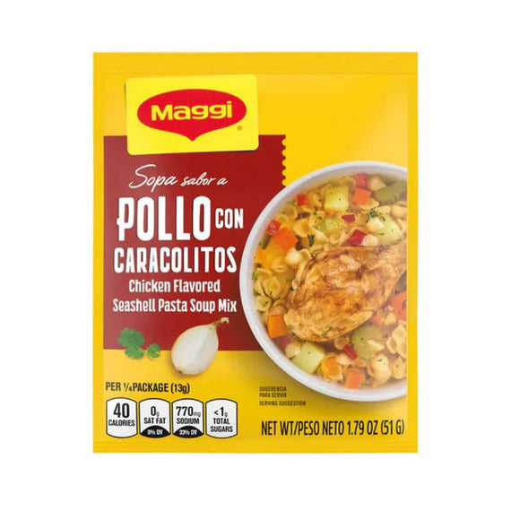 MAGGI SOPA SABOR A POLLO CON CARACOLITOS 1.79 OZ